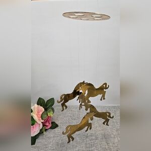 Vintage Wind Chime With 5 Unicorns,‎ Brass(?)